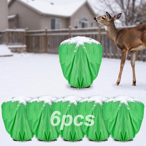 6Pcs 39.3x39.3" 70GSM Thick Plant Covers Freeze Protection for Winter Shrub - size: 39.3in x 39.3in