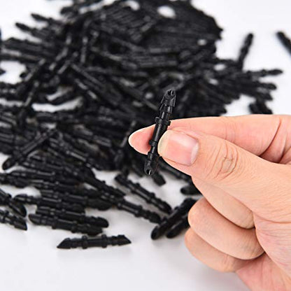 Mudder 150 Pcs Barbed Connectors for 1/4 in Drip Irrigation Tubing, Black