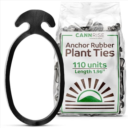 Anchor Bands for Trellising – 110-Pack 5 cm/1.96 in Rubber Vine Ties, UV-Protected Bands: Grapevines, Trees & Climbing Plants – Tool-Free Loop-and-Anchor Design for Install, Weatherproof - size: 110 pack / 1.96"