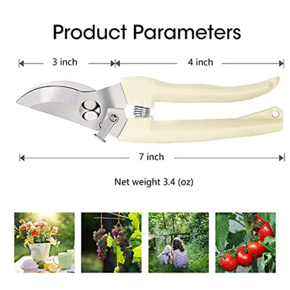 Leize Pruning Shears, Gardening Hand Pruner, Floral Shears, Strong Pruner for Flowers, Branches and Leaves (CreamA) - color: Creama