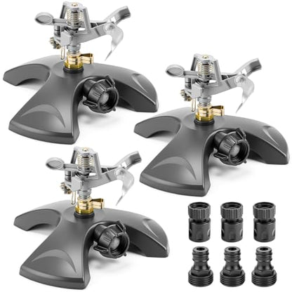 Reallnaive 3 Pcs Pulsating Sprinklers for Yard ABS Weighted Base - style: ABS Base