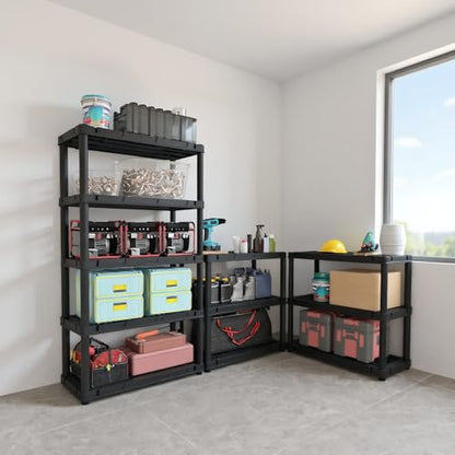 Plastic Storage Shelves, Heavy Duty Shelving Units, 700LBS - size: 5 Tier(larger size)