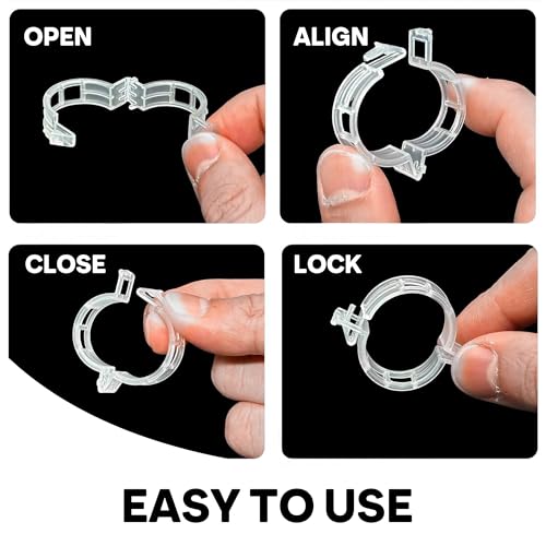 180 Pcs Plant Support Clips, Clear Plastic Trellis Clips, Garden Clips, Vegetable Clips, Vine Tomato Clips for Plants Support, Plant Clips for Climbing Plants to Grow Upright & Healthier - RamPro