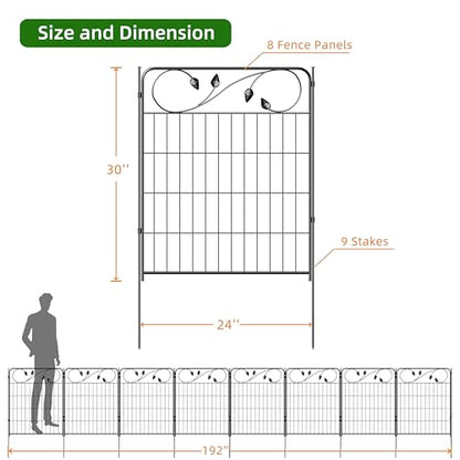 Decorative Garden Fence Border 30in(H) X16ft(L) 8 Panels Fencing for Yard - size: 30″Tall(8 Panels)