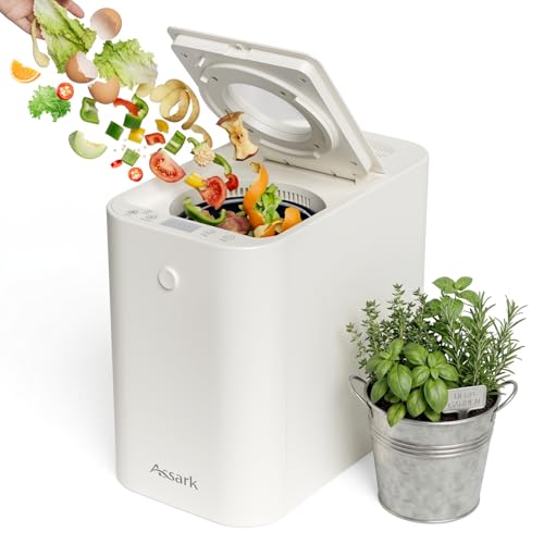 Electric Composter Smart 3L Kitchen Compost Bin Countertop Composter with Odorless Carbon Filter, Low Noise, Auto Clean, Visible Window Indoor Food Recycler Compost Tumbler Bin - size: 3L