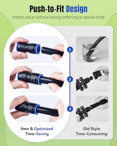 Pawfly 15 Pcs Quick Connect 1/2" Drip Irrigation Coupling Fittings for 1/2 Inch Irrigation Tubing (1/2" ID x 0.62-0.63" OD), Push-to-Fit 2-Way Straight Coupling Connectors, Drip Irrigation Parts - size: 15 Pcs 1/2" Straight Coupling