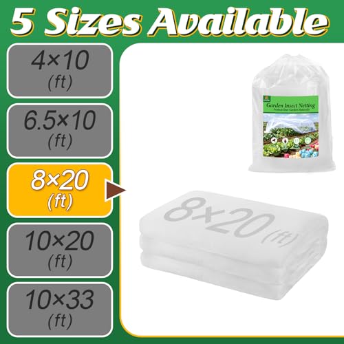 Alphatool 8x20ft Large Garden Netting, Ultra Fine Mesh Plant Covers - size: 8 x 20 ft