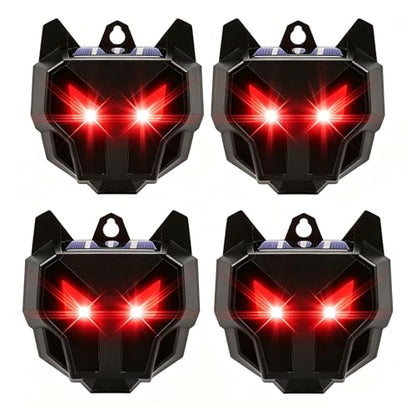 2026 Coyote Deterrent Solar Predator Eyes Animal Repellent Outdoor Red LED Predator Light Deterrent for Deer,Fox, Raccoon,Skunk, Night Sentry for Chicken Coop,Yard,Garden & Farm Protection,4 Pack