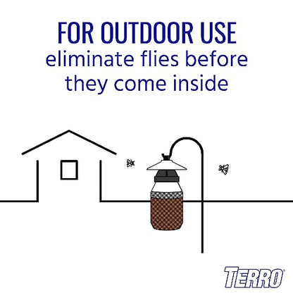 TERRO T380 Outdoor Reusable Fly Magnet Fly Trap - Poison Free Trap with Bait,(Pack of 6) - size: 6 Pack