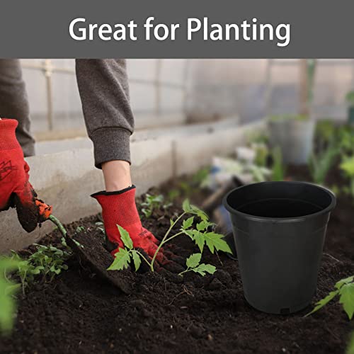Plant Nursery Pot 10-Pack 3.6 Gallon Plastic Garden Planter Pots Flower Seedling Injection Molded Container Seed Starting Pot for Indoor Outdoor Plants Seedlings Vegetables Black - size: Standard 3.6 Gallon