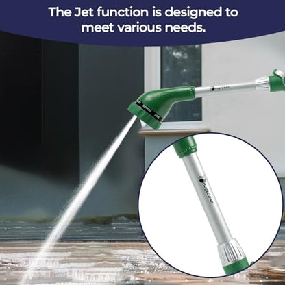 HugeDawn Garden Hose Wand, 16-Inch Heavy Duty Zinc Alloy & Aluminum Watering Wand with 8 Spray Patterns Thumb Control for Hanging Baskets, Garden, Cleaning (Green) - color: Green