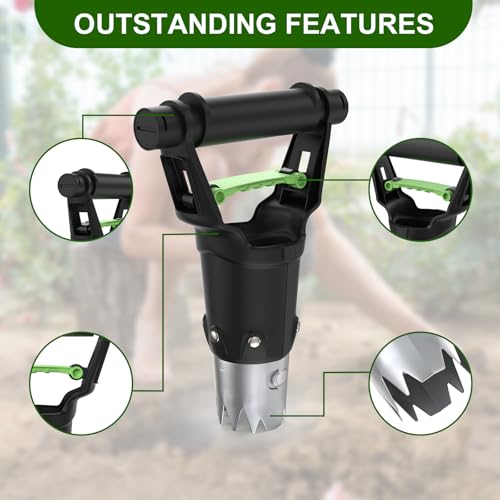 Gardtech Sturdy Bulb Planter, 5 inches Depth Hand Bulb Planting Tool, Heavt Duty Stainless Steel Garden Soil Release Tool & Transplanter for Plants Seeds and Digging Tulips