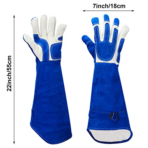 AOWPFVV Animal Handling Gloves Bite Proof for Dogs,Cats, 23.6in Large - color: Pet Grooming Gloves