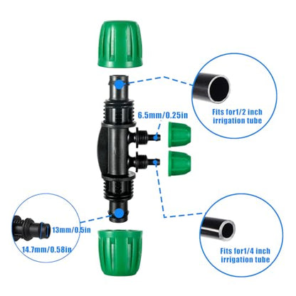 10 Pcs 1/2 to 1/4 inch Garden Hose Tubing Irrigation Fittings - size: 10 PCS 1/2" to 1/4" 4-Way Connectors