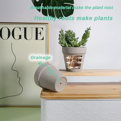 vensovo 3 Inch Grey Terracotta & Clay Pot with Drainage, 20 Pack - color: Gray