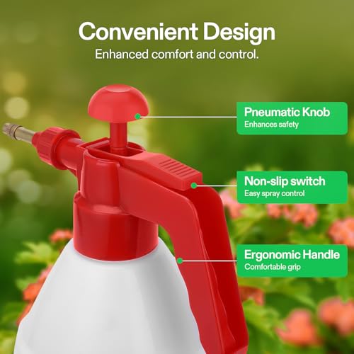 VIVOSUN 50oz Pump Sprayer, Handheld Garden Water Sprayer Bottle - color: Red, size: 50oz