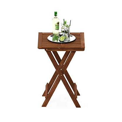 Furinno TIOMAN Outdoor Folding Patio Table with X-Legs, Natural - size: Large Square Folding Table