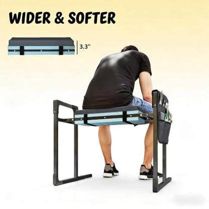 Heavy Duty Foldable Garden Stool with Kneeler and Seat