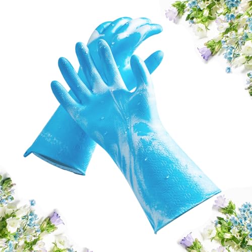 Vgo... Extra Long Gardening Gloves,Double-layer,Waterproof,Slip-Resistant,Chemical-Resistant Glove for Gardening,Outdoor Work(TP1117) - color: Blue+white, size: Small(Pack of 1)