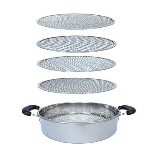 Soil Sifter with Handle – Includes 4 Replaceable Mesh Screens 3mm/6mm/9mm/12mm for Gardening & Compost