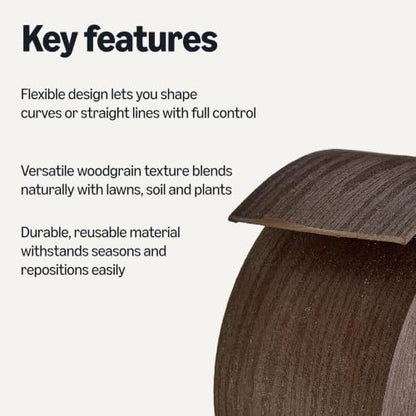Amazon Basics Flexible Landscape Edging Coil for Garden Border, Flower Beds, Lawn and Pathways, 5 inch x 40ft, Brown, 10 Stakes (Pack of 2) - size: 5" (Pack of 2)