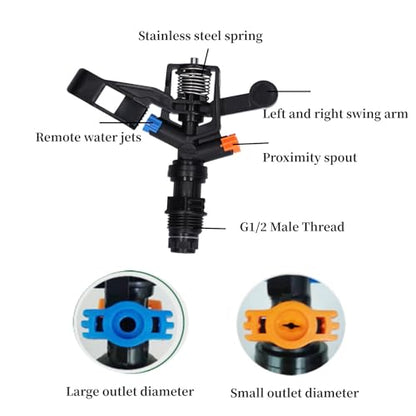 10PCS G1/2 Male Thread Rocking Arm Sprinklers, 4.7x4.5in