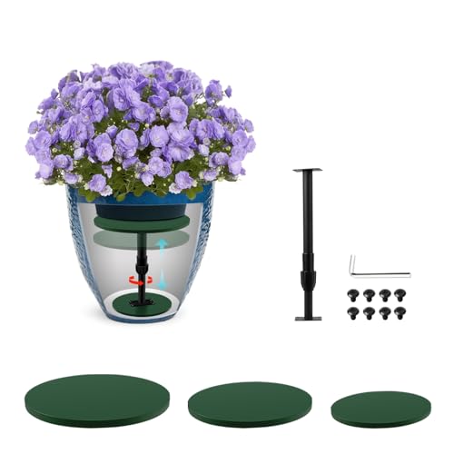 Axcoix Plant Risers for Inside Pots, 7.5-12" Rise Wooden Planter Inserts - size: Short Lift: 7.5-12" Rise - 1Pack
