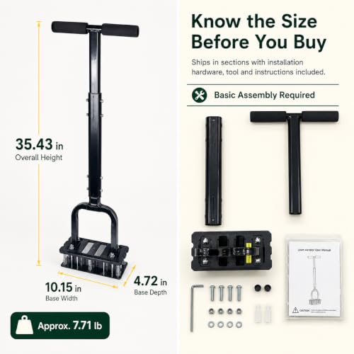 Manual Lawn Aerator Tool, 15-Spike Step-On Aerator for Small Lawns
