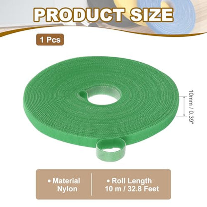PATIKIL 0.4" x33FT Hook and Loop Tape Double-Sided Nylon Strips Green - color: Green, size: 0.4"x33FT