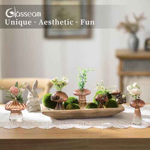 Glasseam Mushroom Plant Propagation Station, 10 Pcs Glass Terrarium Jar - color: Amber, size: 10