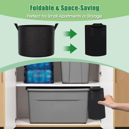 FEED GARDEN 25 Gallon Plant Grow Bags 8 Pack 300G Fabric Pots with Handles - size: 25 Gallon