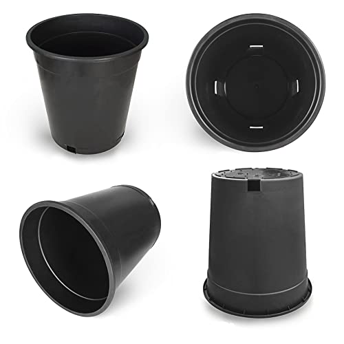 HOSTIC 5 Gallon Flexible Nursery Pots Gallon Pot with Drainage Holes Plastic Plant Container Suitable for Indoor Outdoor Vegetables Flowers Plants 10 PCS - size: Standard 5 Gallon
