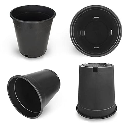 HOSTIC 5 Gallon Flexible Nursery Pots Gallon Pot with Drainage Holes Plastic Plant Container Suitable for Indoor Outdoor Vegetables Flowers Plants 10 PCS - size: Standard 5 Gallon