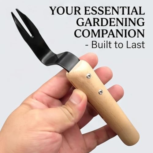 Manual Weeding Tools Set - Short-Handled Root Digger & Soil Loosener, Durable Carbon Steel Portable Weeder for Gardens, Farms, Lawns, Vegetable Plots, Removes Weeds by The Roots