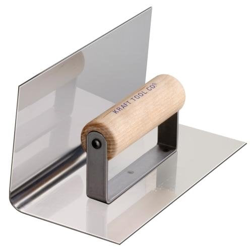 Kraft Tool CF177, 8" x 4" Inside Step Edger with Wood Handle, 1/2"R, Pack of 12 pcs