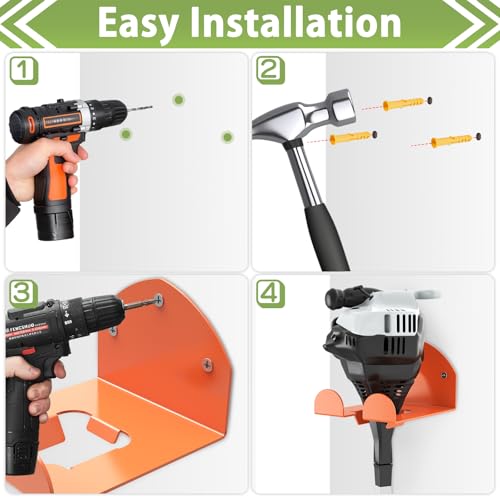 Trimmer Rack Wall Mount Heavy Duty Weedeater Hanger for Garage Wall Bracket Garage Organizer Weed Eater Hanger for Grass Trimmer, Garden Tools 3 Pack