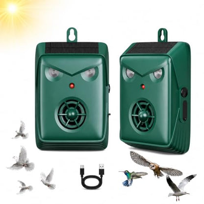 2026 Solar Ultrasonic Bird Repellent Outdoor,Woodpecker Deterrent for House, Weatherproof Goose Pigeon Bird Deterrents for Outside,Birds Repeller Scare Devices,Keep Birds Away Balcony,Yard,Orchard