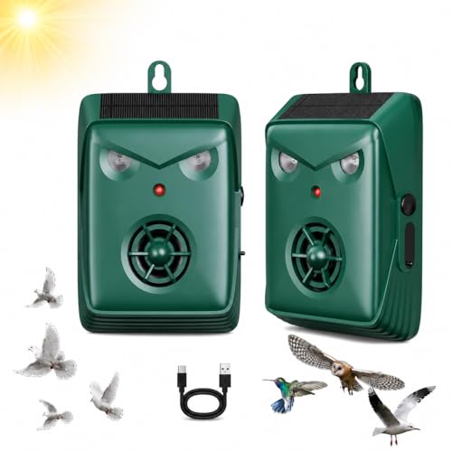 2026 Solar Ultrasonic Bird Repellent Outdoor,Woodpecker Deterrent for House, Weatherproof Goose Pigeon Bird Deterrents for Outside,Birds Repeller Scare Devices,Keep Birds Away Balcony,Yard,Orchard
