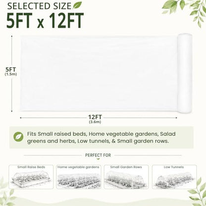 5Ft x 12Ft Garden Netting, Fine Mesh Insect Netting for Plant Protection - size: 5Ft x 12Ft