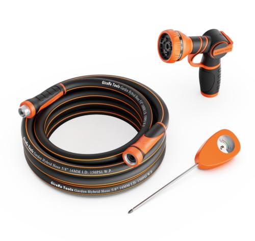 Giraffe Tools Garden Hose 5/8", 25FT Hose with Nozzle & Moisture Meter Set - size: 25FT Male to Female Set New B