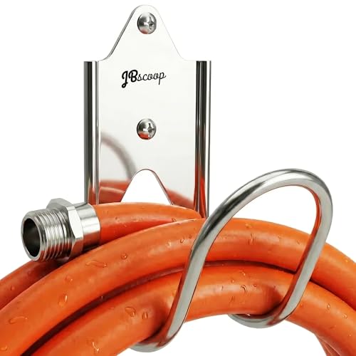 JBscoop Garden Hose Holder, Garden Hose Hanger Wall Mount for Water Hose, Extension Cords, Air Compressor Hose, Heavy Duty & Rust Proof Set of 1
