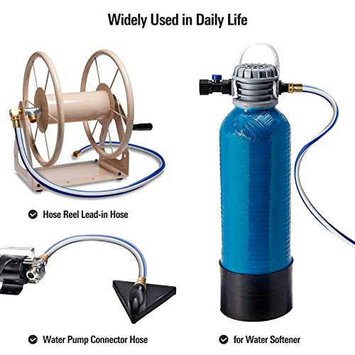 3 ft Blue 3/4” Leader Garden Hose, Solution4Patio, Female/Female Fittings - size: 3/4 in. x 3 ft.