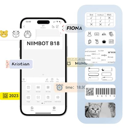 NIIMBOT Thermal Transfer Labels 0.55''x1.57'', Only for N1(B18) Label Maker - color: 0.55''×1.57''-white