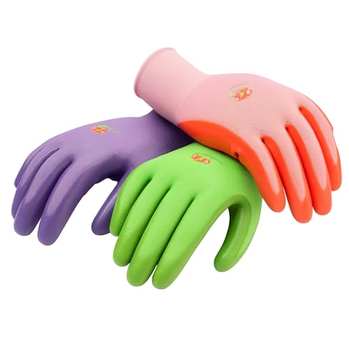 G & F Products Women's Gardening Gloves, Micro Foam Nitrile Coated Work Gloves for Gardening, Yard Work & Pruning - color: Assorted 3 Colors, size: Medium (Pack of 6)
