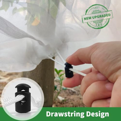 Evoio Bird Netting for Garden Blueberry Bushes Fruit Tree Netting Cover Plant Protection Mesh Bags with Drawstring, 4 Pack 2.3 x 3.5 ft Shrubs Bush Tomato Strawberry Berry Barrier Protectors Net - size: 3.5 x 2.3 Ft