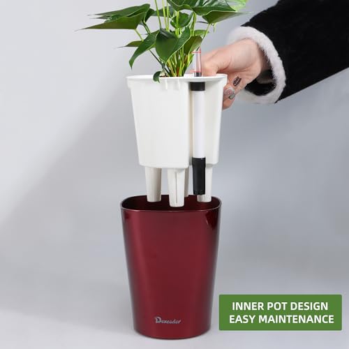 Dexceder 6x7 Self Watering Planter (Wine Red) - color: Wine Red