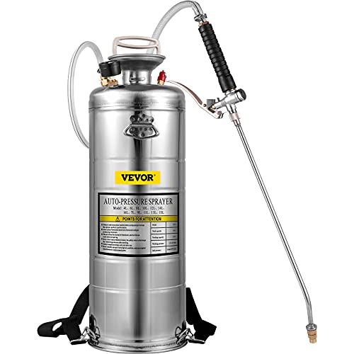 Happybuy 3.5 Gallon Stainless Steel Sprayer, 20" Wand & 3FT Reinforced Hose, Pressure Gauge, Safety Valve&Adjustable Nozzle, Garden Weed Pump Sprayer for Lawn, Gardening - size: 3.5 Gallon
