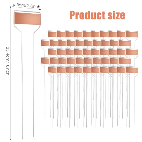 50 Pack 10 Inch High Copper Plate Metal Plant Labels Garden Stake Tags Reusable Planting Gardening Markers