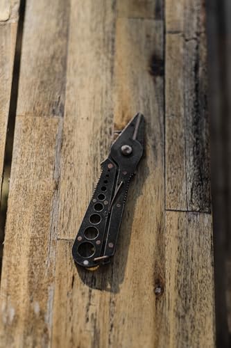 Barebones Herb Harvest and Strip Tool - Stainless Steel with Copper Accents - Your All-in-One Culinary Companion (Tumbled Black) - color: Tumbled Black