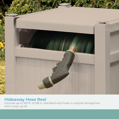 Suncast 100' Garden Hose Reel Hideaway for 5/8" Vinyl Hose, Light Taupe - size: 100' (Light Taupe)
